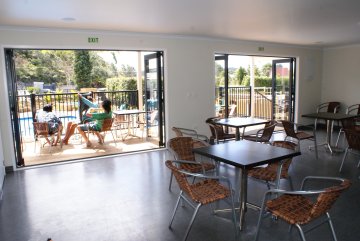 Cooks Beach campground dining area
